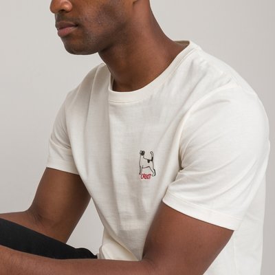 T-shirt met ronde hals en korte mouwen, bedrukt motief LA REDOUTE COLLECTIONS