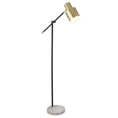 Adjustable Black Metal Floor Lamp with Gold Shade SO'HOME