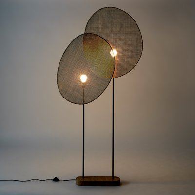 Staande lamp in rotan, design E. Gallina, Canopée AM.PM