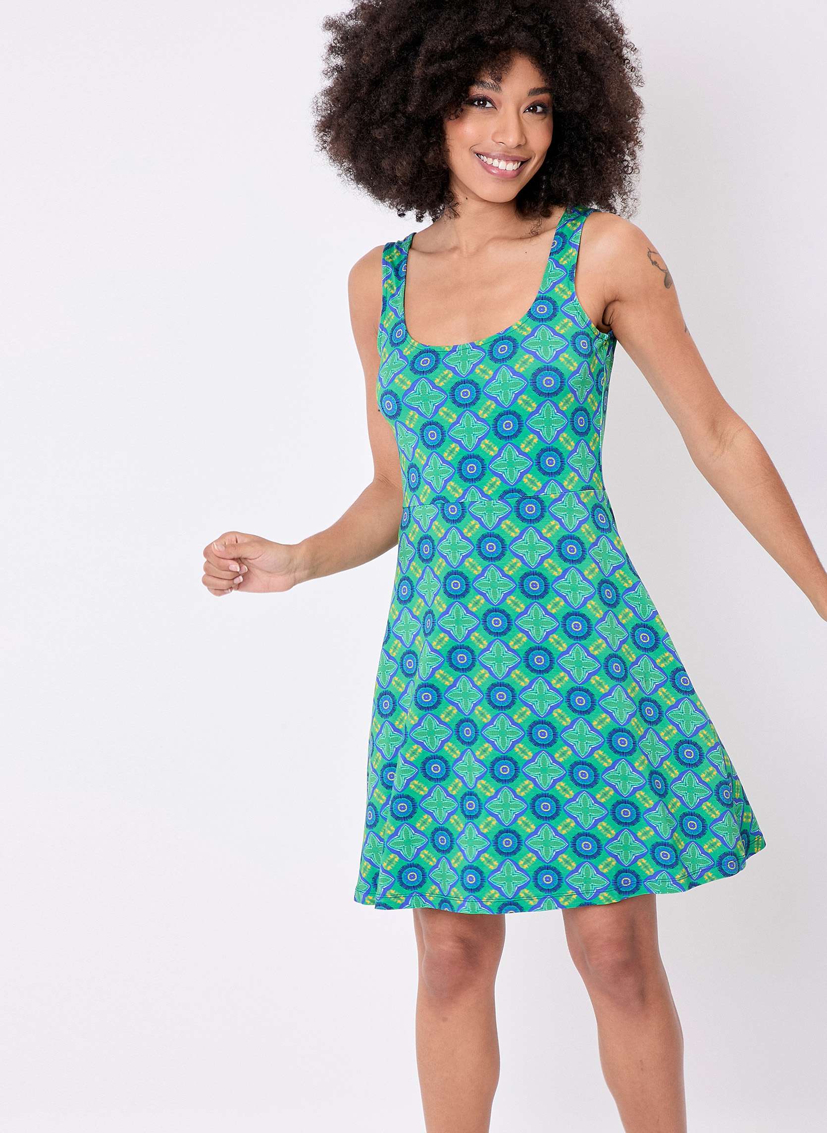Robe imprimée maille rétro fluide DANETTE, PRINCESSE NOMADE
