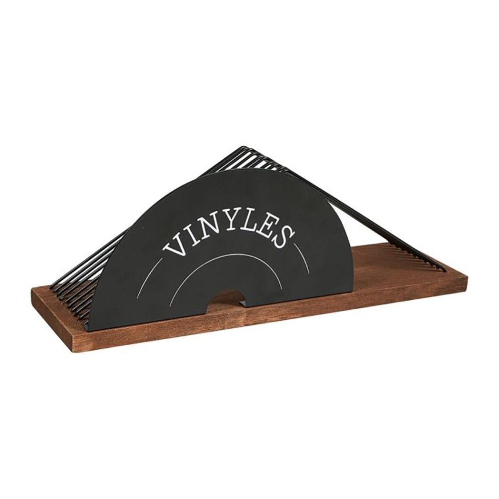 Porte Vinyles Métal Bois, DECORATIE