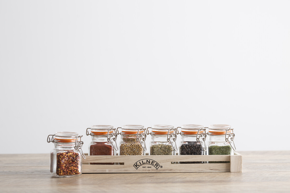 6-Piece Spice Jar Set with Accessories, KILNER