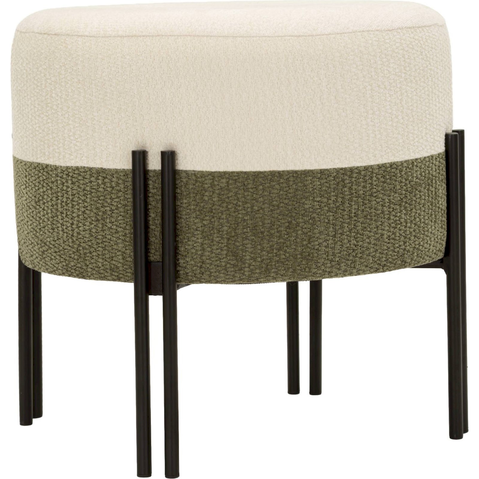 Pouf rond assise moelleuse piètement métal MODERN, RECOLLECTION