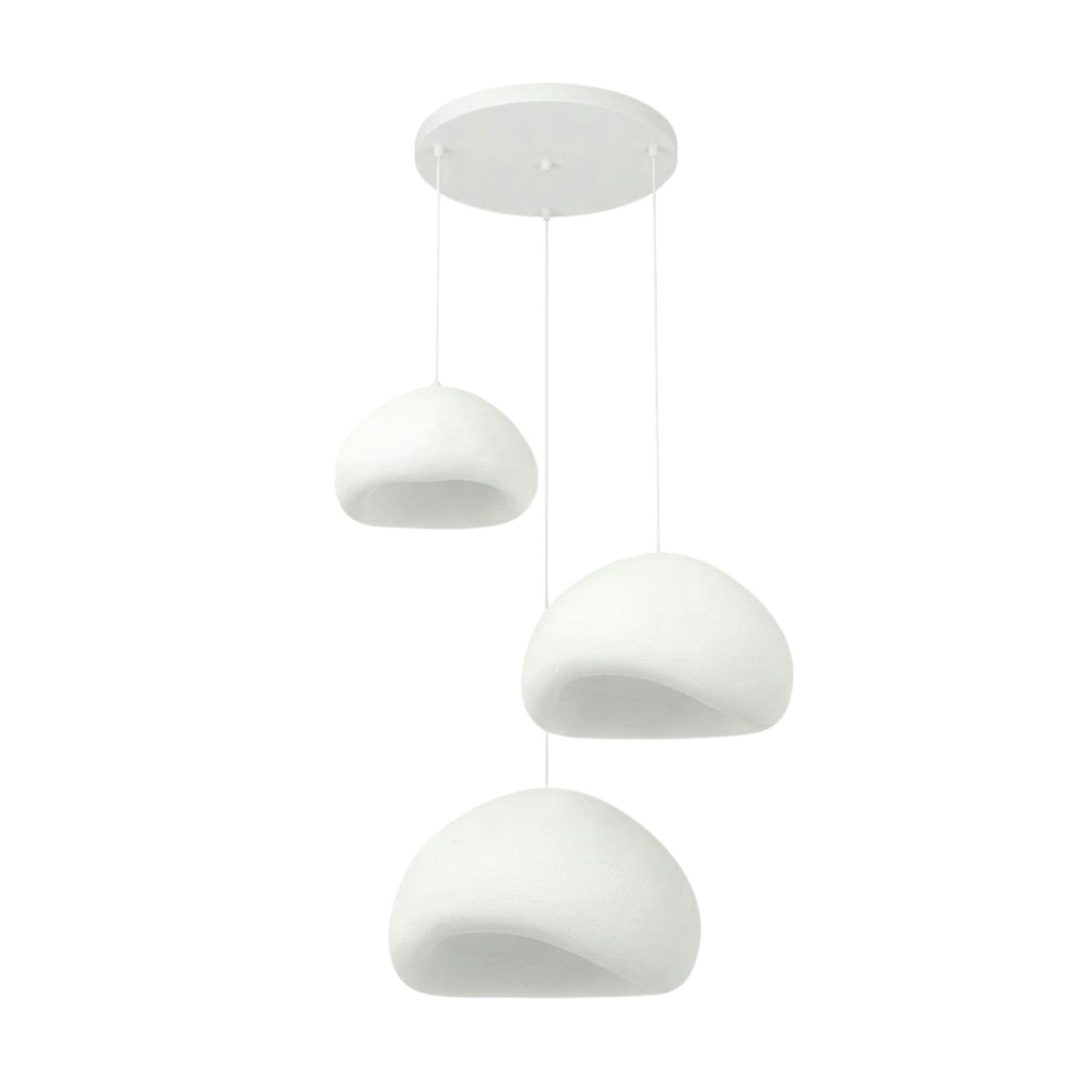 Suspension blanche design organique 3 abat-jour NOXIS, PIER IMPORT