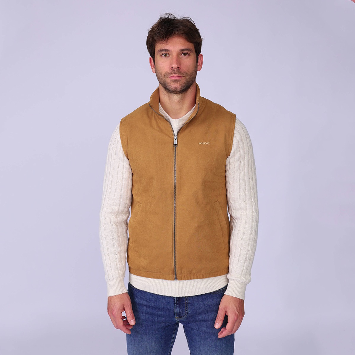 Veste suédine sans manches, MISE AU GREEN