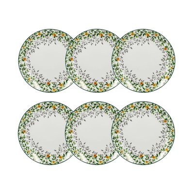 Lot de 6 assiettes plates en porcelaine décorée 26,5cm NOVASTYL