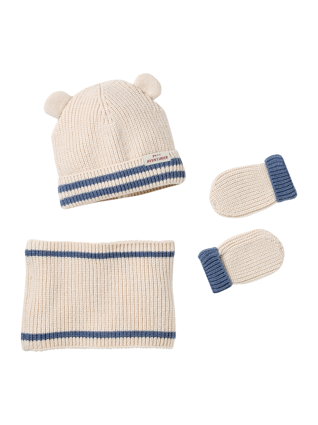 Ensemble tricot bonnet, snood et moufles, VERTBAUDET