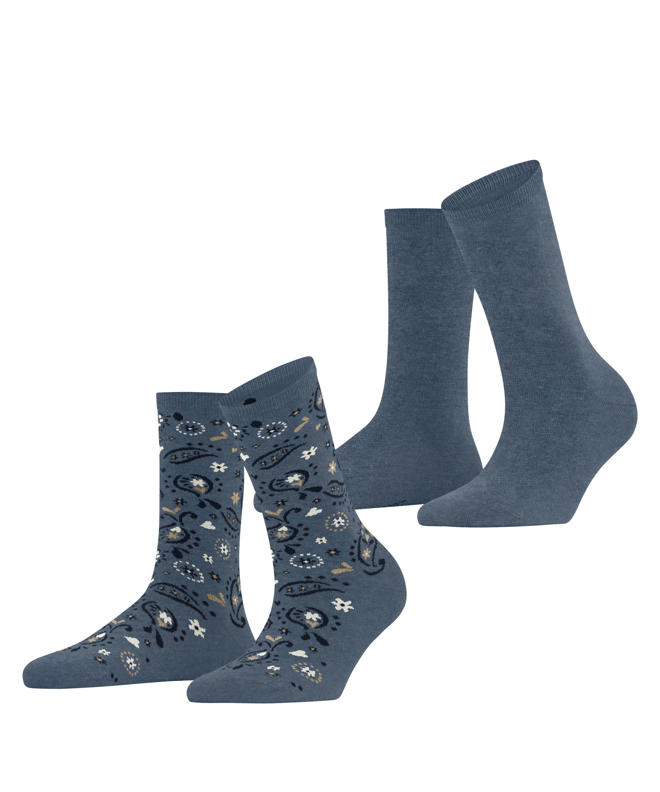 Chaussettes Soft Paiyley 2-Pack Opaque, ESPRIT