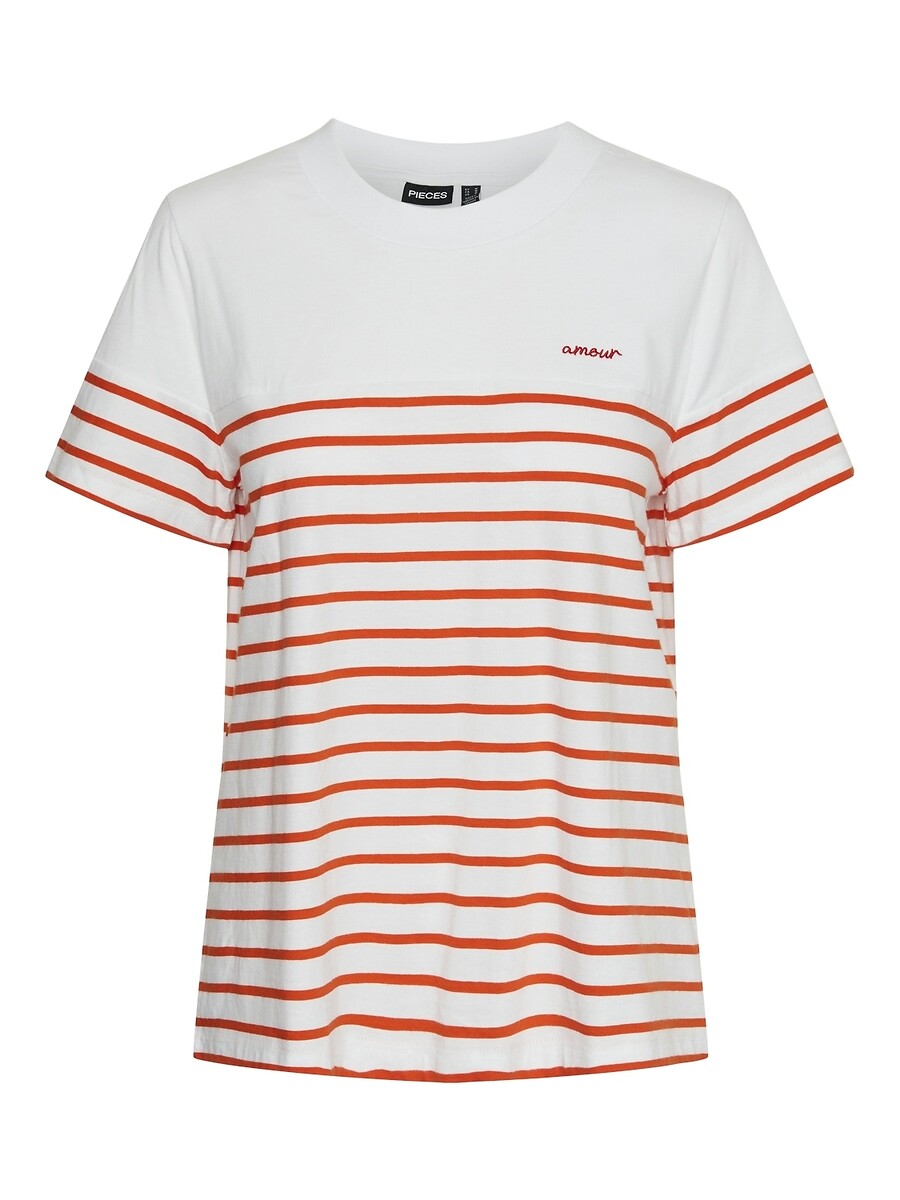 Striped Short Sleeve T-Shirt, PIECES