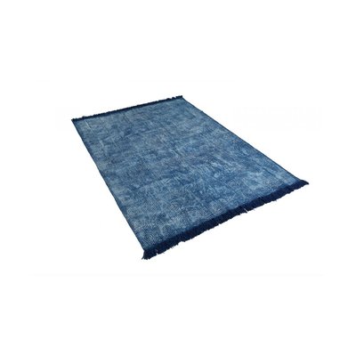 Tapis Tissu Bleu 130x1x160cm DECORATION D’AUTREFOIS
