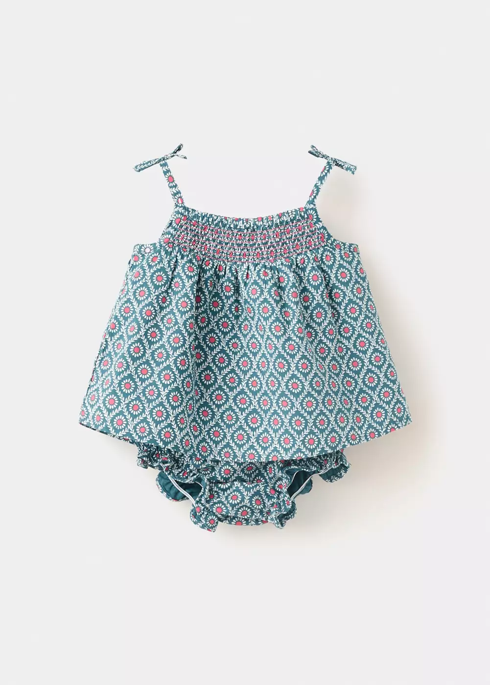 Robe et culotte imprimées, MANGO BABY