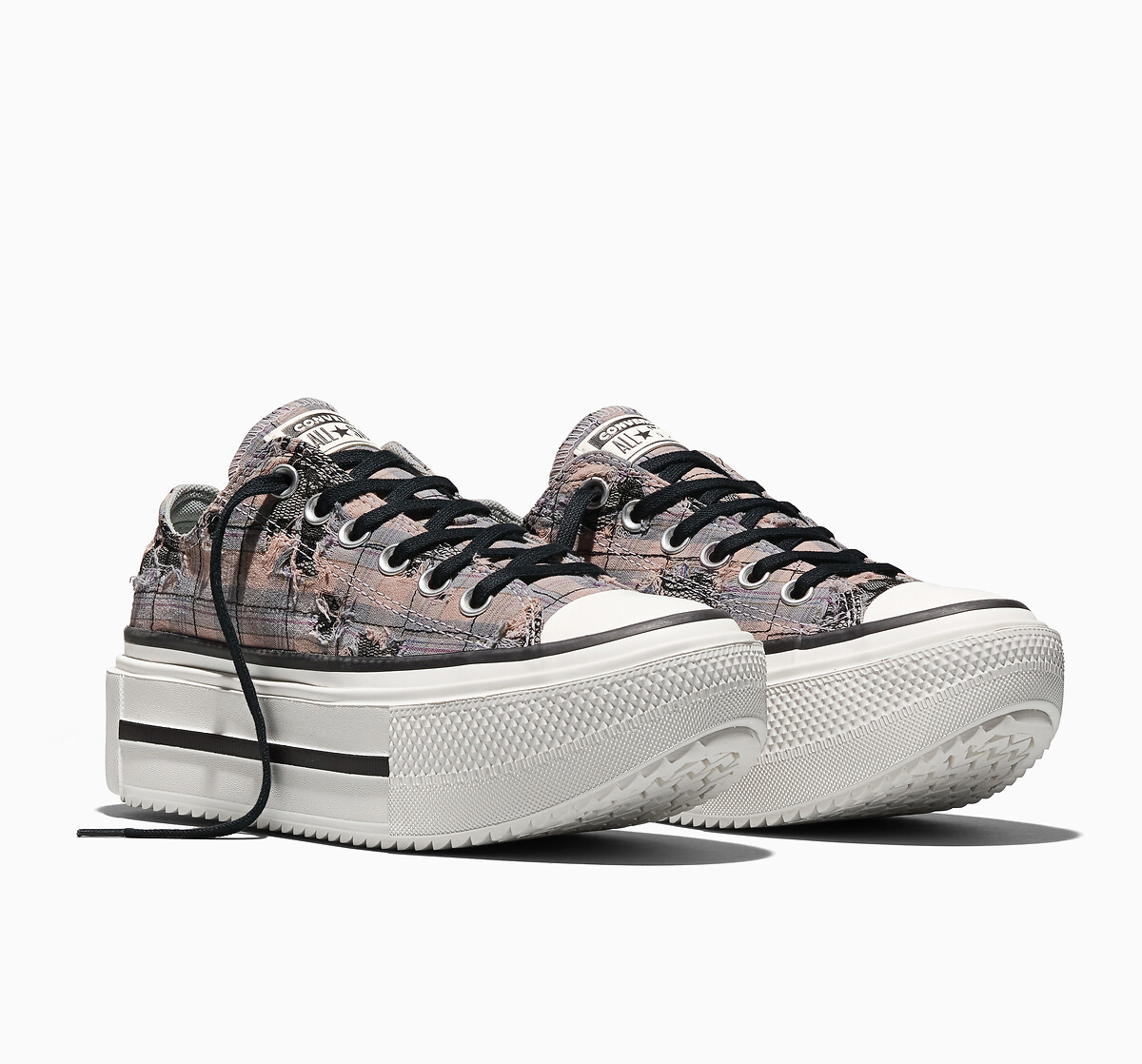 Converse Zapatillas CHUCK TAYLOR ALL STAR LIFT DOUBLE STACK OX PLAID LACE MATERIAL