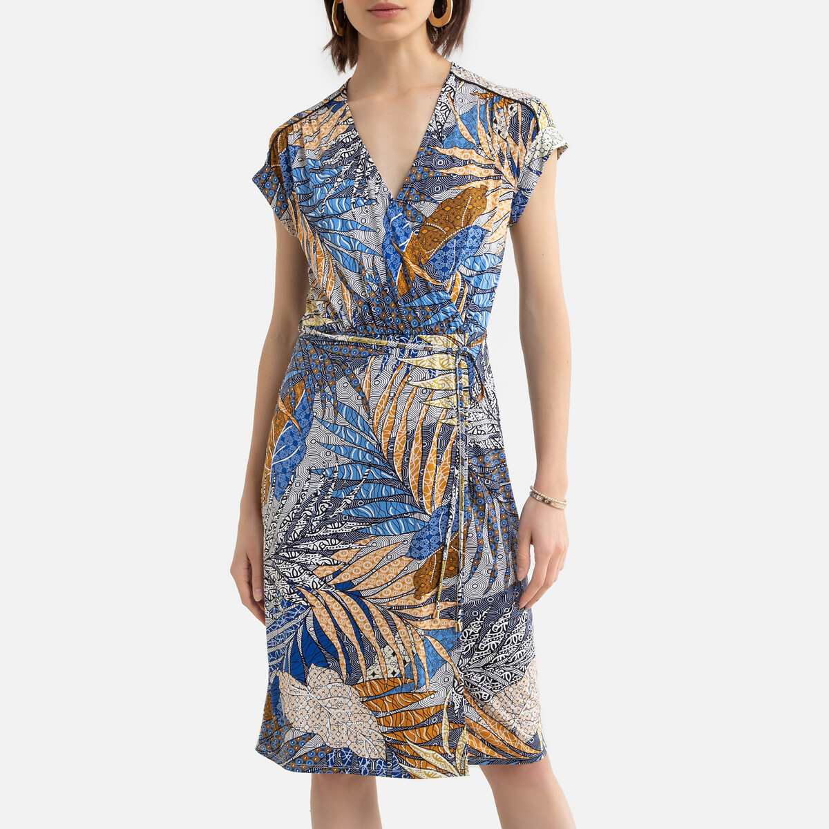 leith print midi dress