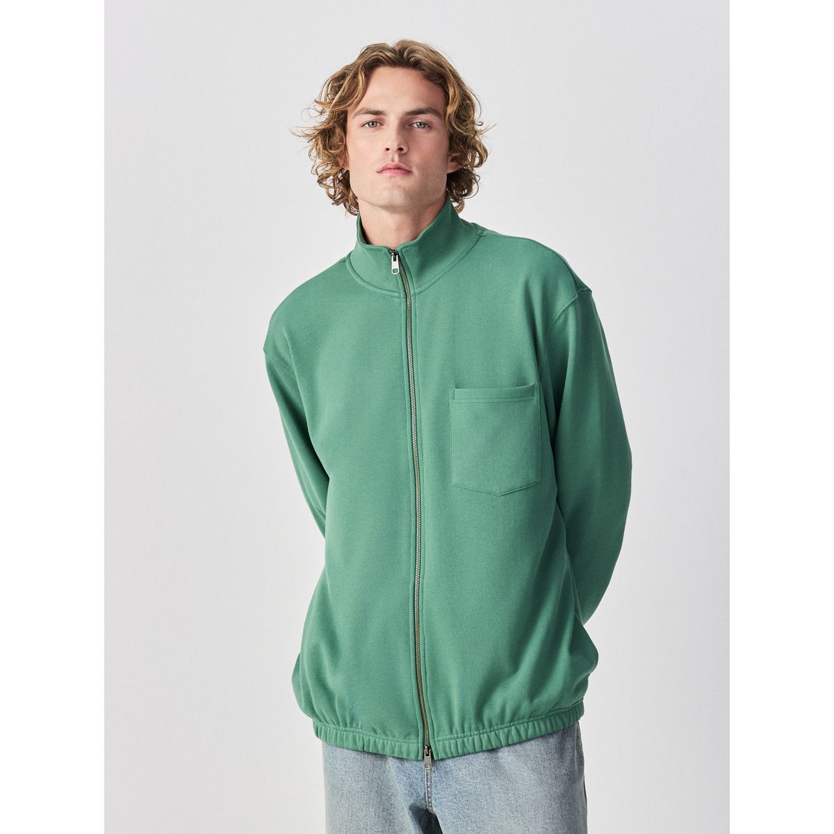 Veste zippée en jersey avec col montant, NEXT