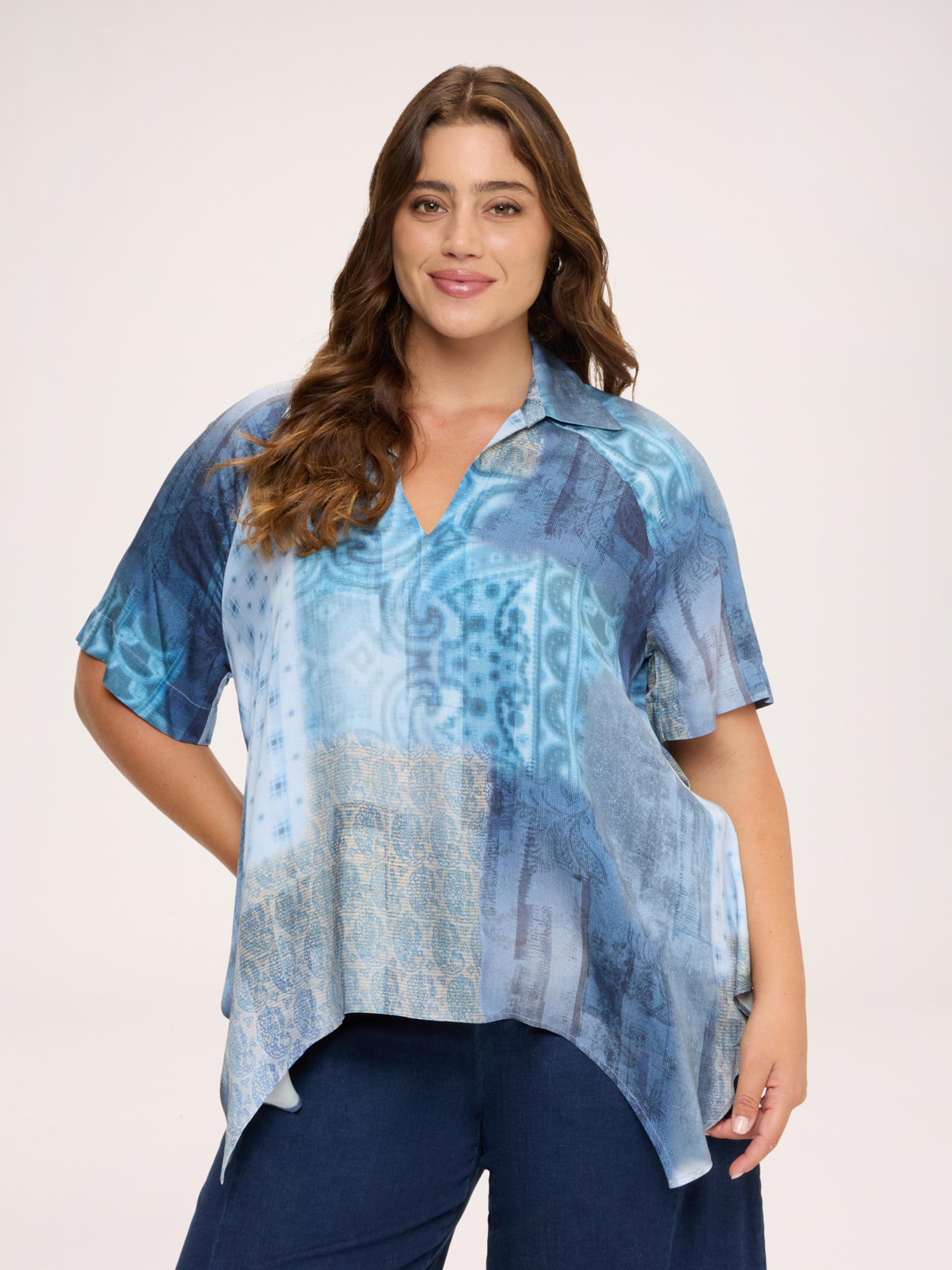 Blouse avec imprimé bandana dégradé, FIORELLA RUBINO