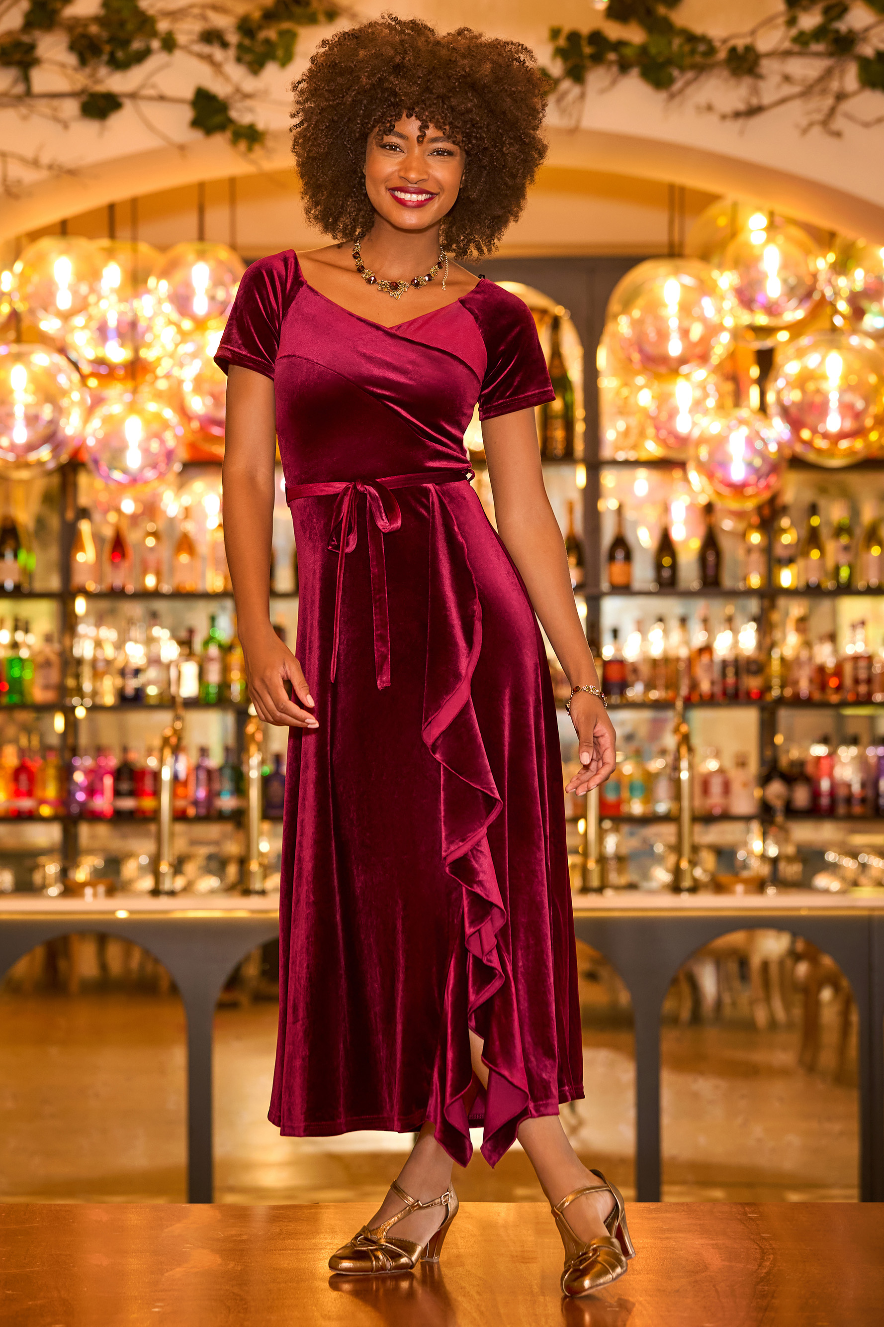 Robe à Volants de Fête Parfaite en Velours, JOE BROWNS