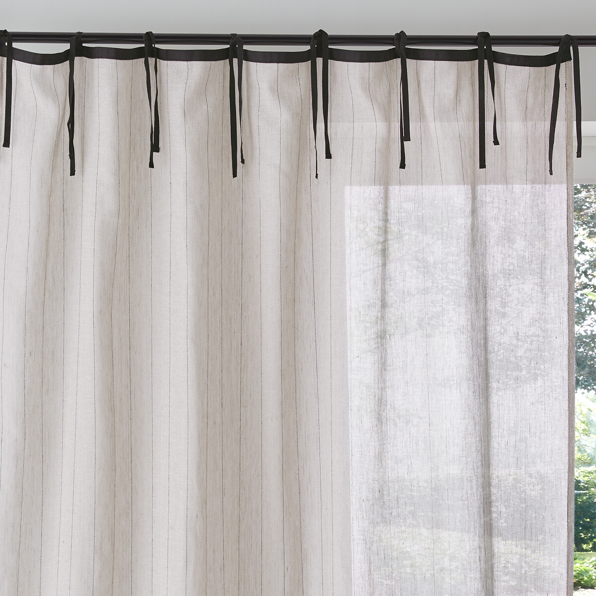 Vorhang nenio, mit Redoute | natur/schwarz La La Redoute bändern, leinen/baumwolle Interieurs aufhängung
