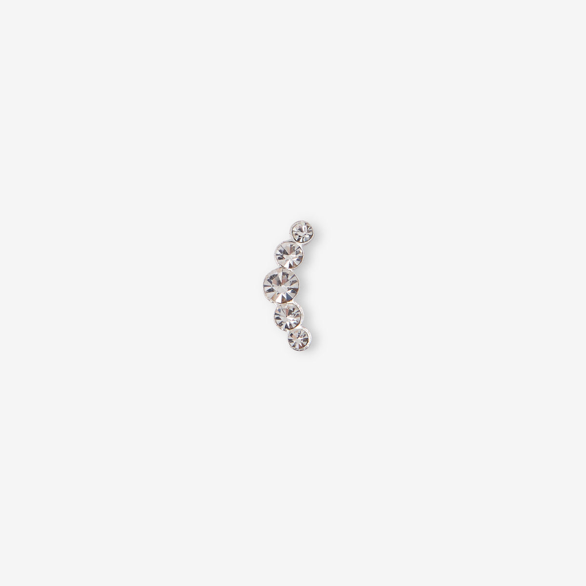Piercing stud helix/tragus 5 strass acier chirurgical 316L argenté, BALABOOSTE