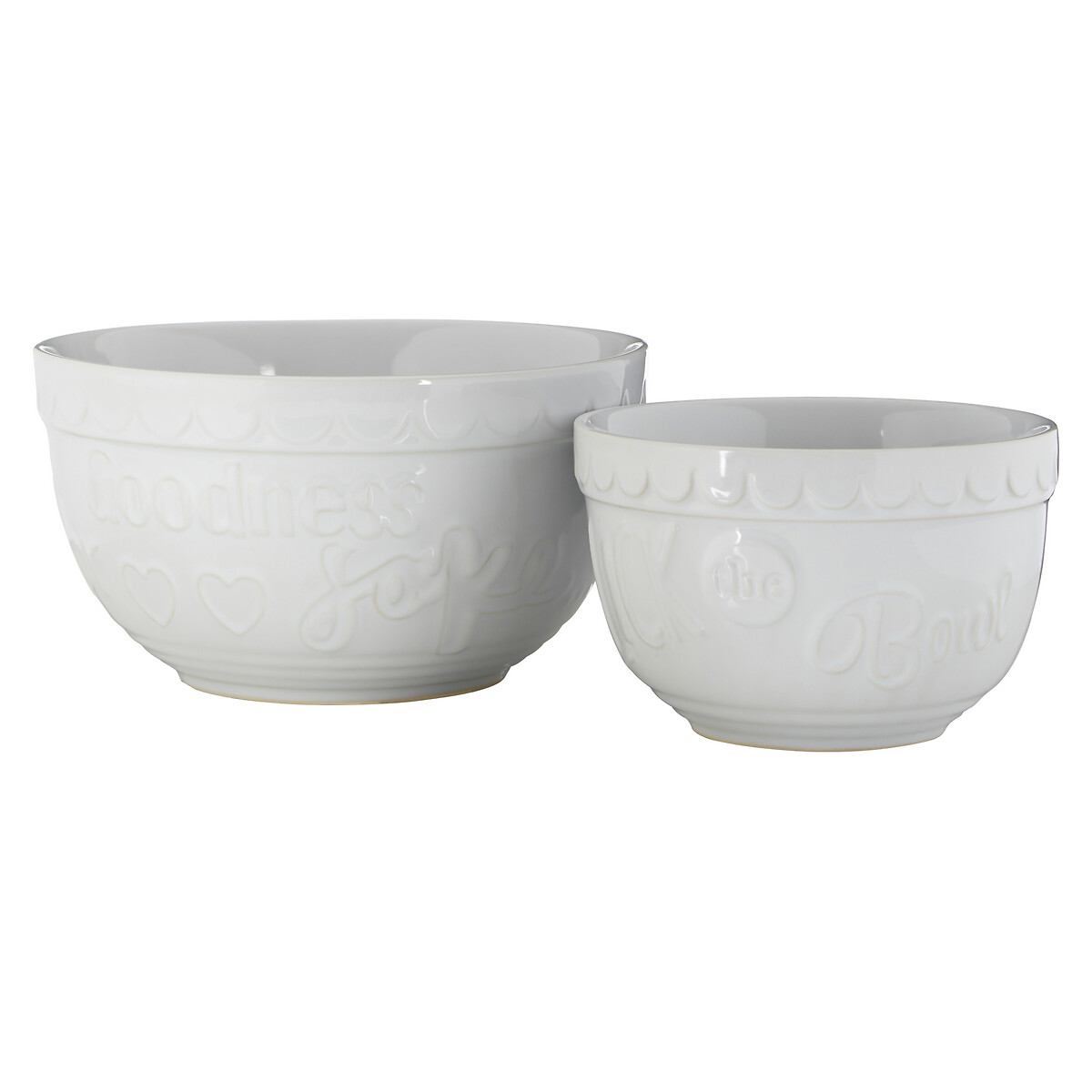 Set of 2 Round Mixing Bowls in White, SO'HOME