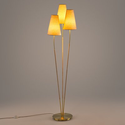 Drievoudige staande lamp in messing, linnen & rotan, Amaya LA REDOUTE INTERIEURS