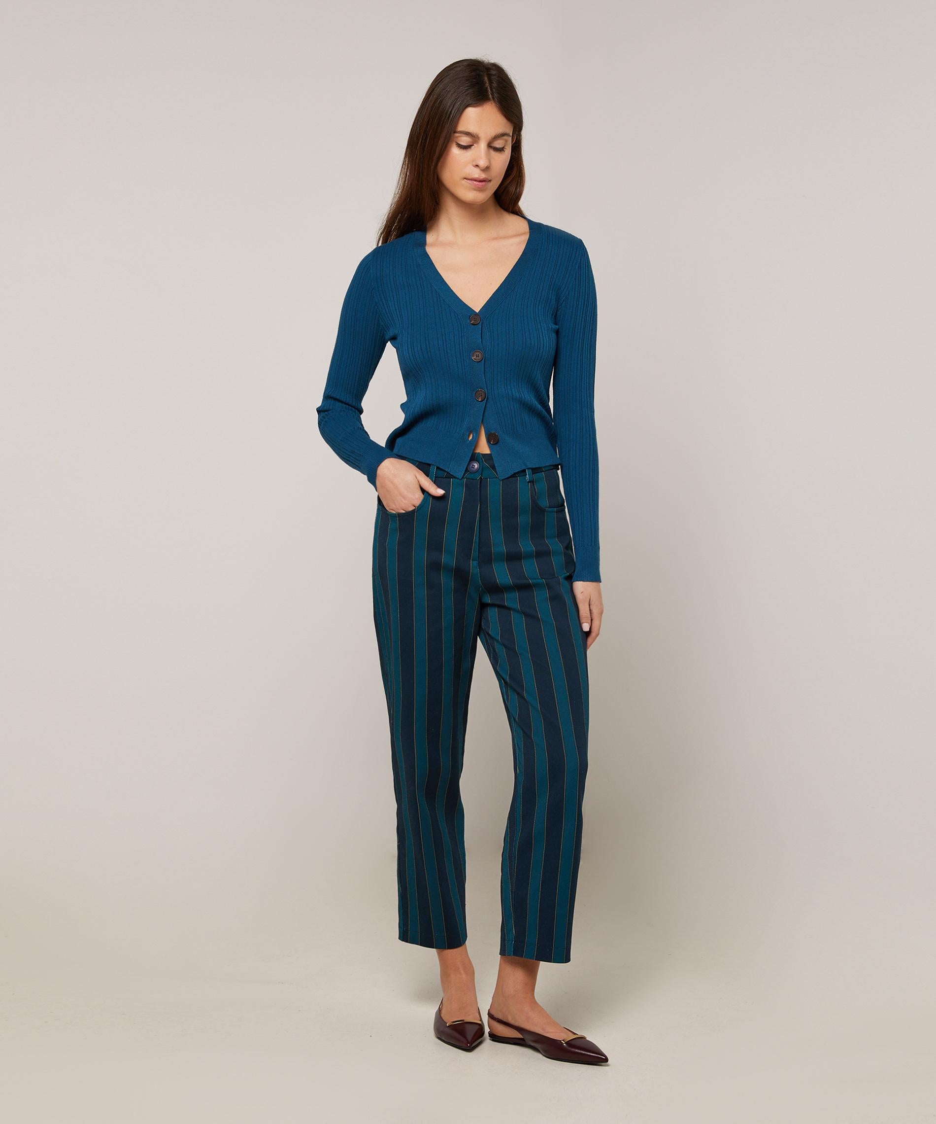 Pantalon droit en toile imprimée, RODIER