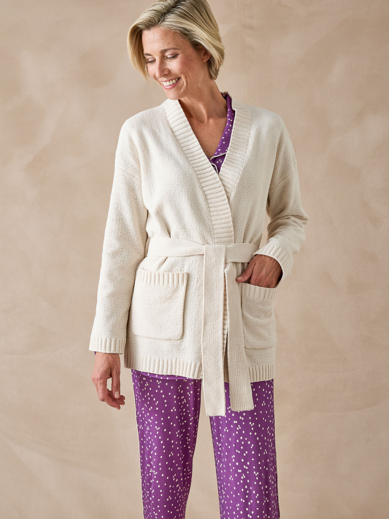 Gilet lingerie en maille bouclette, DAXON