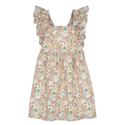 Floral Cotton Sleeveless Dress with Ruffles LA REDOUTE COLLECTIONS