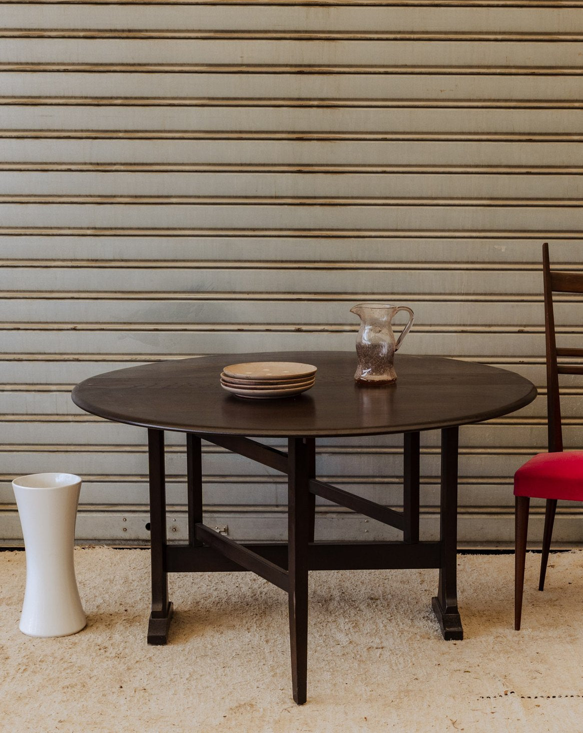 Table à manger en bois foncé Karla N°1307 - Bon état, DEBONGOUT