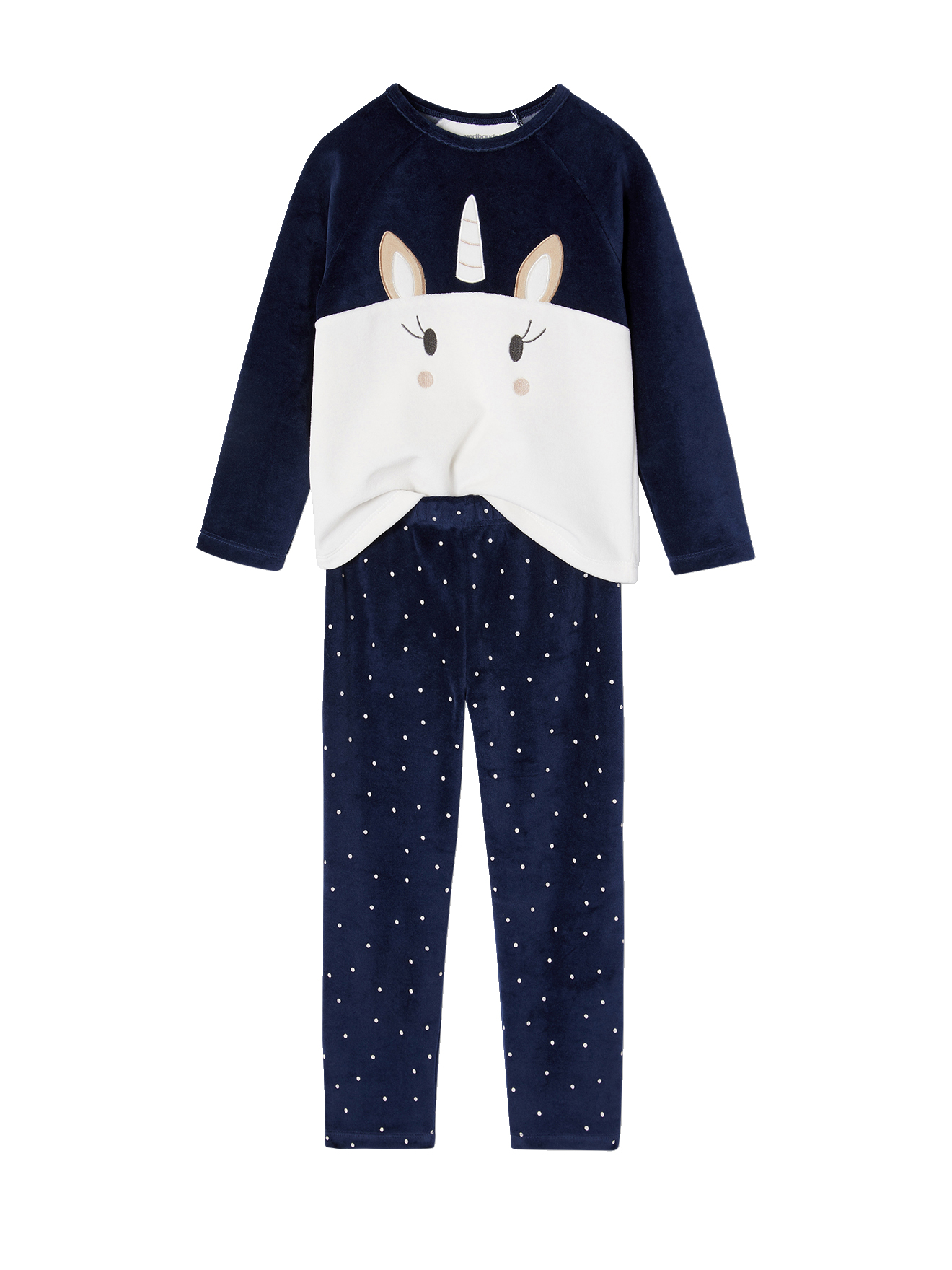 Pyjama en velours "licorne", VERTBAUDET