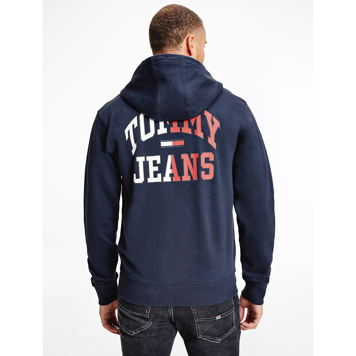 Tommy cotton hoodie with zip fastening 