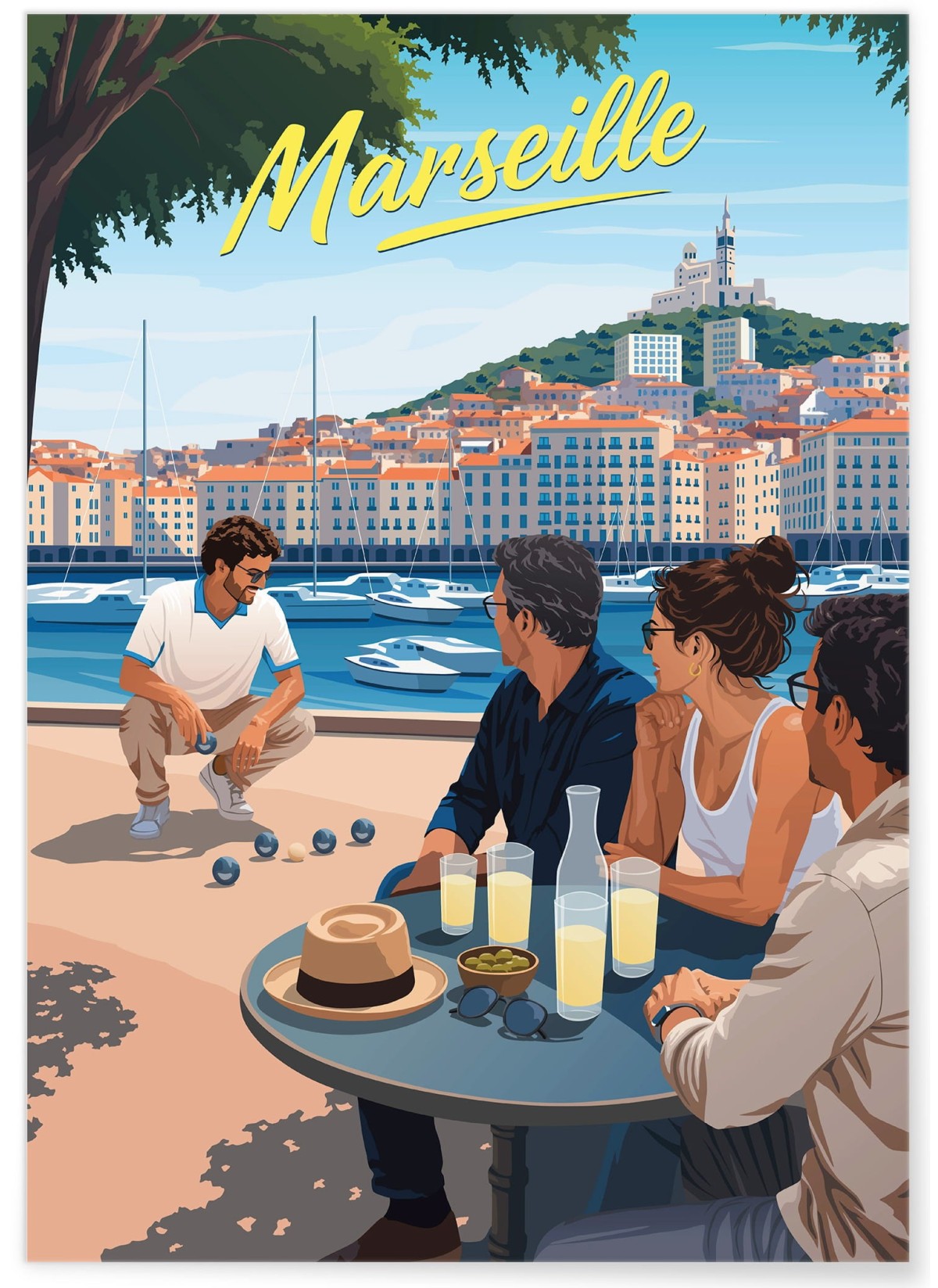 Affiche ville Marseille 4 Pétanque, L'AFFICHERIE