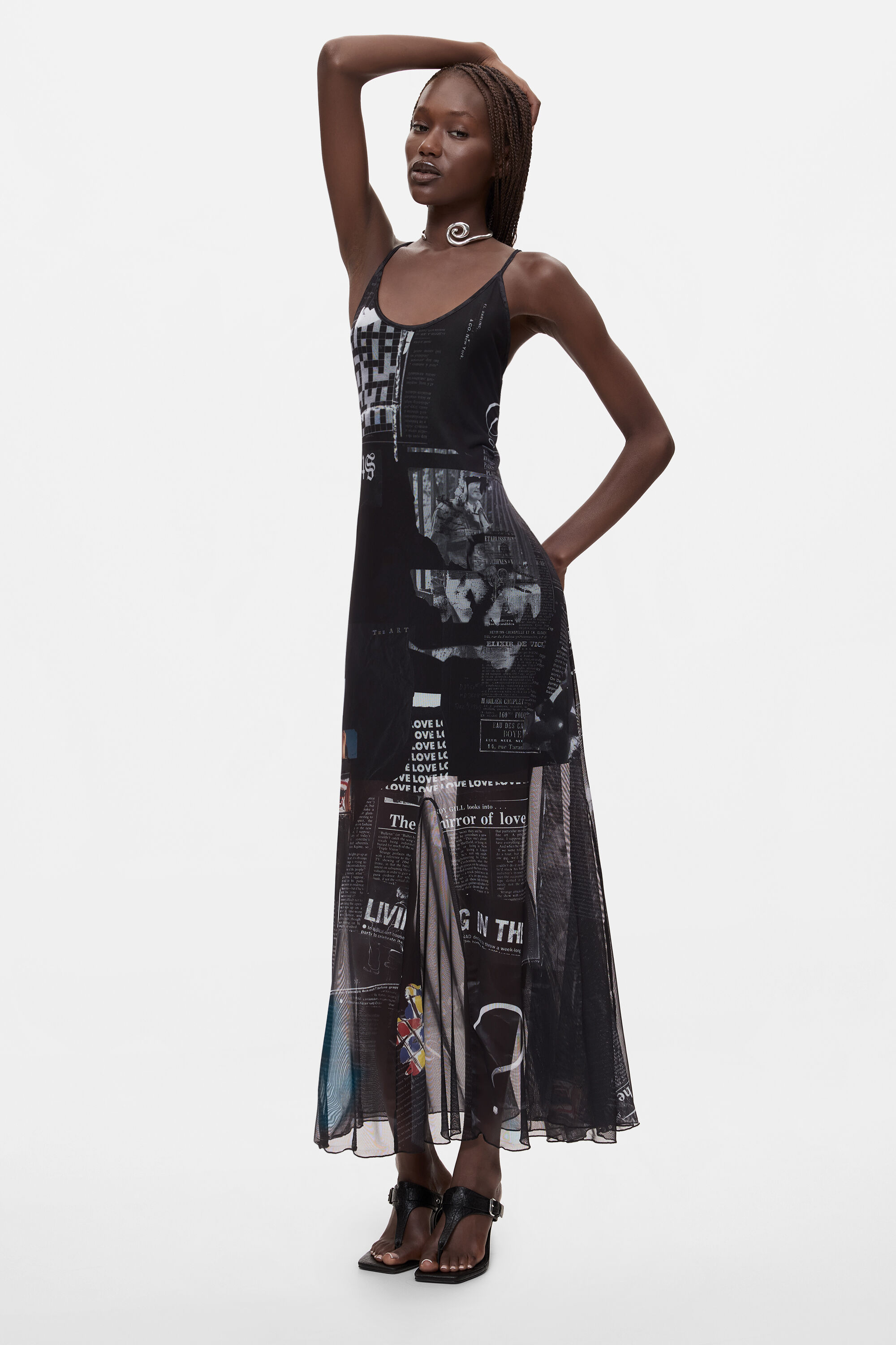 Robe à bretelles imprimée, DESIGUAL