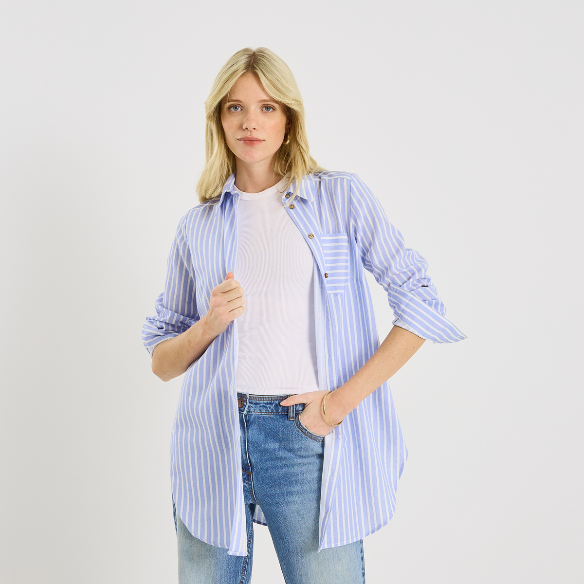 Chemise longue à rayures, GRAIN DE MALICE