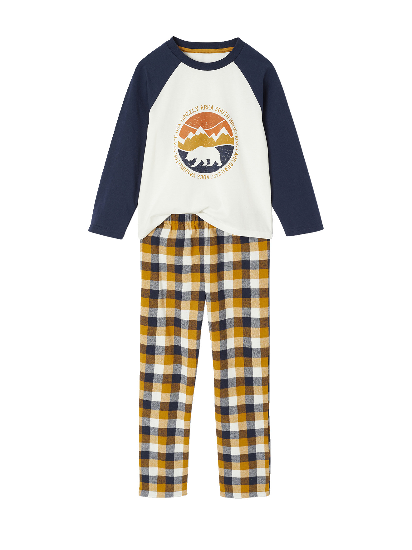 Pyjama Ours Flanelle Garçon, VERTBAUDET