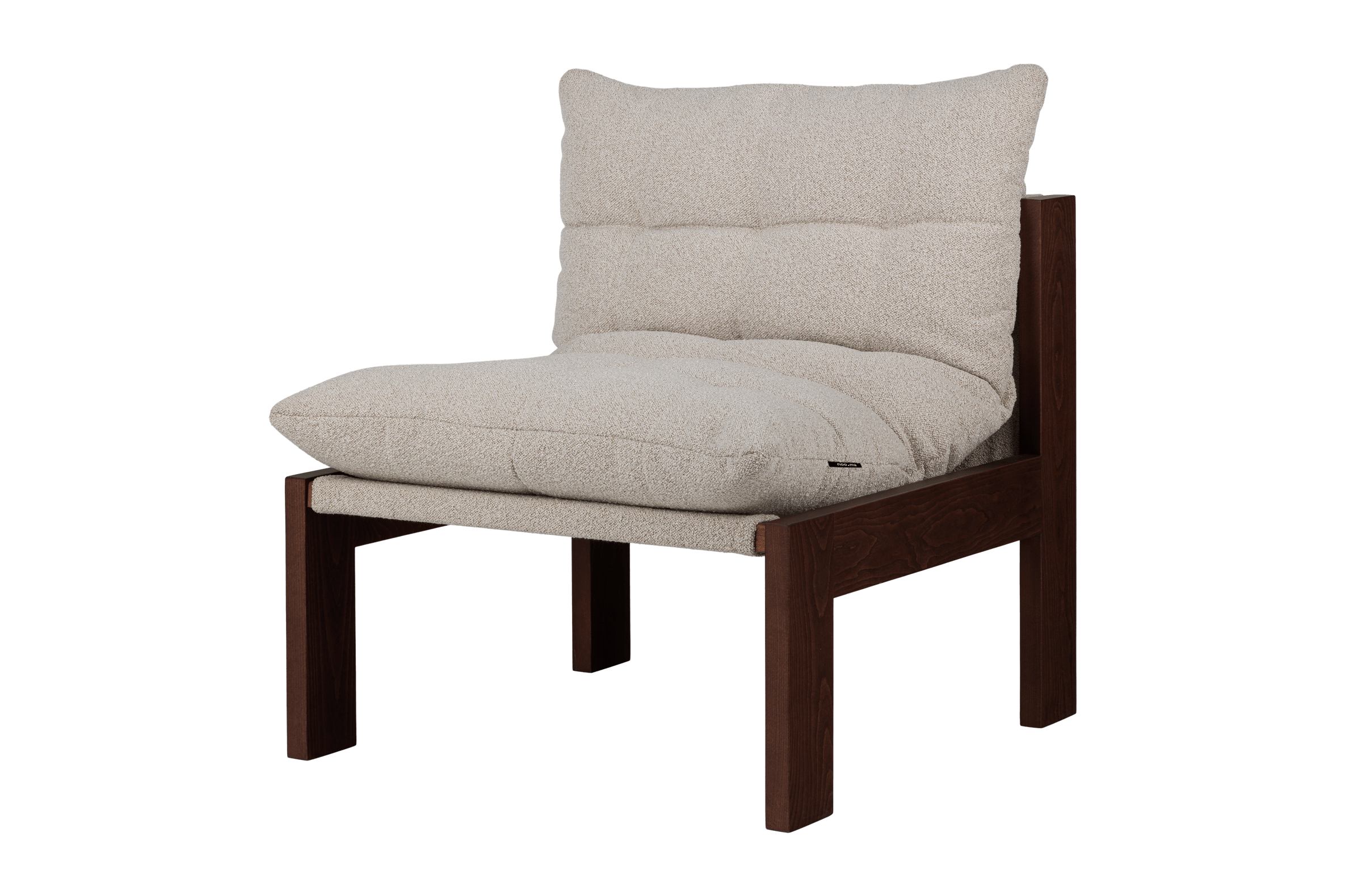 Fauteuil lounge Huno - tissu bouclé, structure bois, NOO.MA
