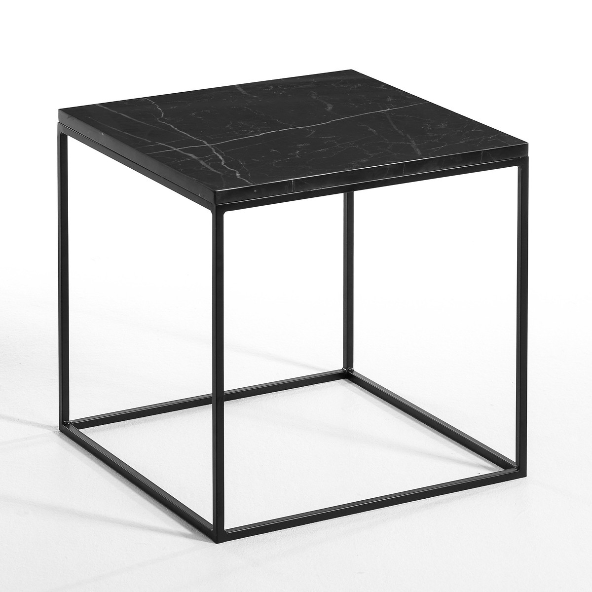 Product photograph of Mahaut Side Table With Marble Top from La Redoute UK