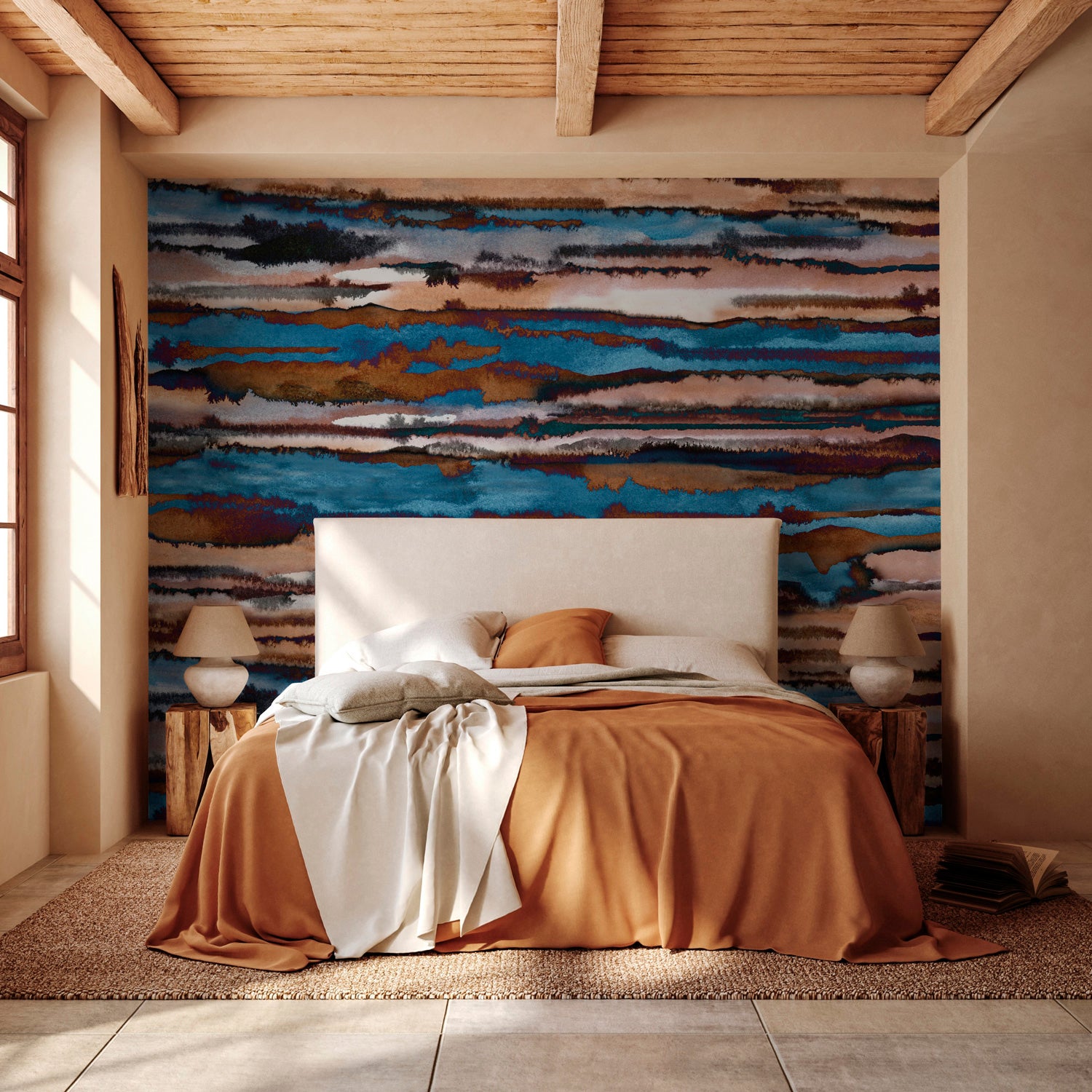 Papier peint panoramique Shibori - Lé Papiers de Ninon, LE PAPIERS DE NINON