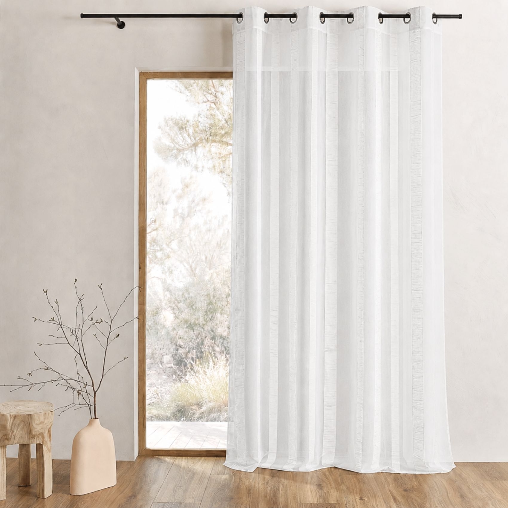Voilage organza à rayures verticales, HOME MAISON