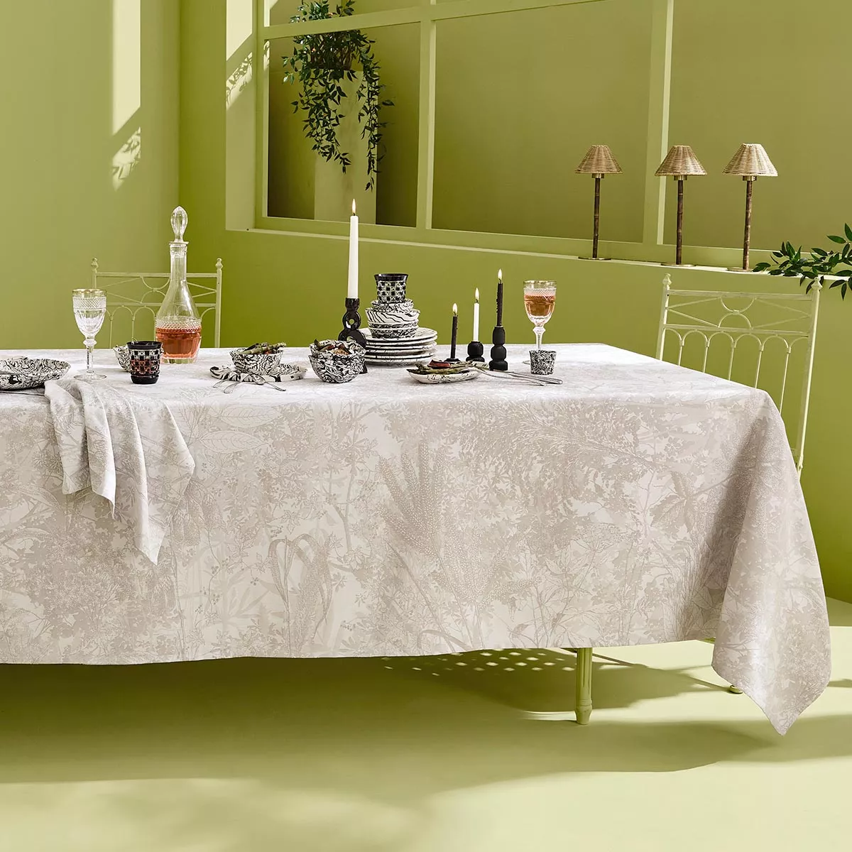 Nappe pur coton enduit MILLE ESPRIT JARDINS, GARNIER THIEBAUT
