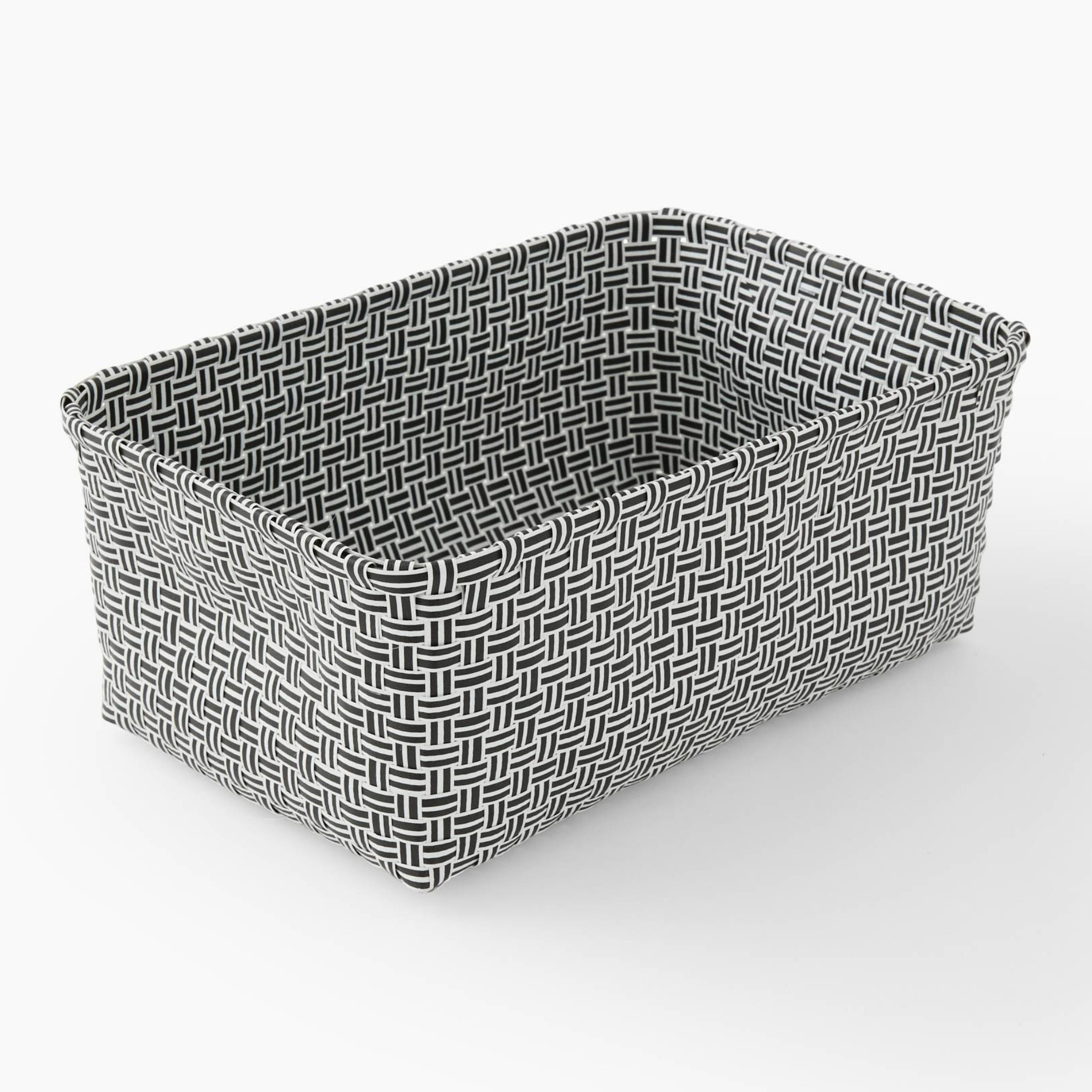 Panier tressé plastique S tressage droit, MONOPRIX