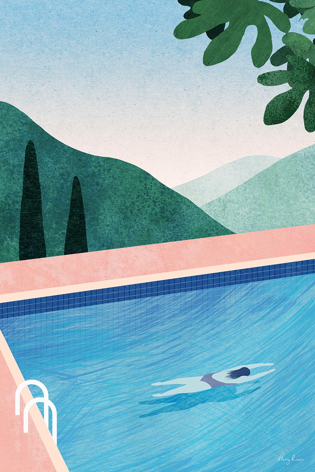 Tableau paysage nature swimming pool, HEXOA