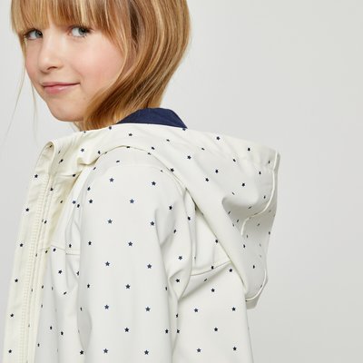 Hooded Waxed Jacket in Star Print LA REDOUTE COLLECTIONS