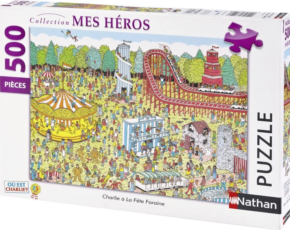 Puzzle 500 Pièces Charlie à La Fête Foraine | Où Est Charlie - Nathan, NATHAN