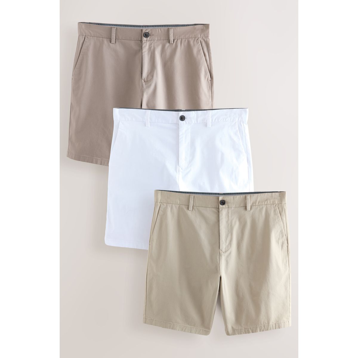 Short chino stretch, lot de 3, NEXT