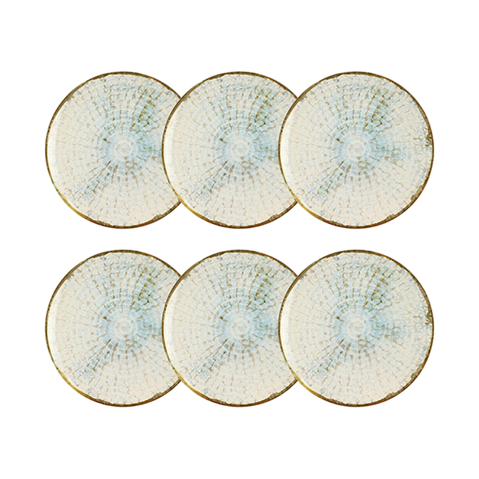 Lot de 6 assiettes à dessert 20cm en faïence, MINERAL, NOVASTYL