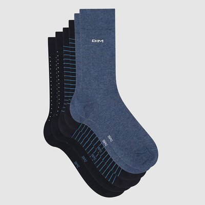 Pack of 3 Pairs of Crew Socks in Cotton Mix DIM