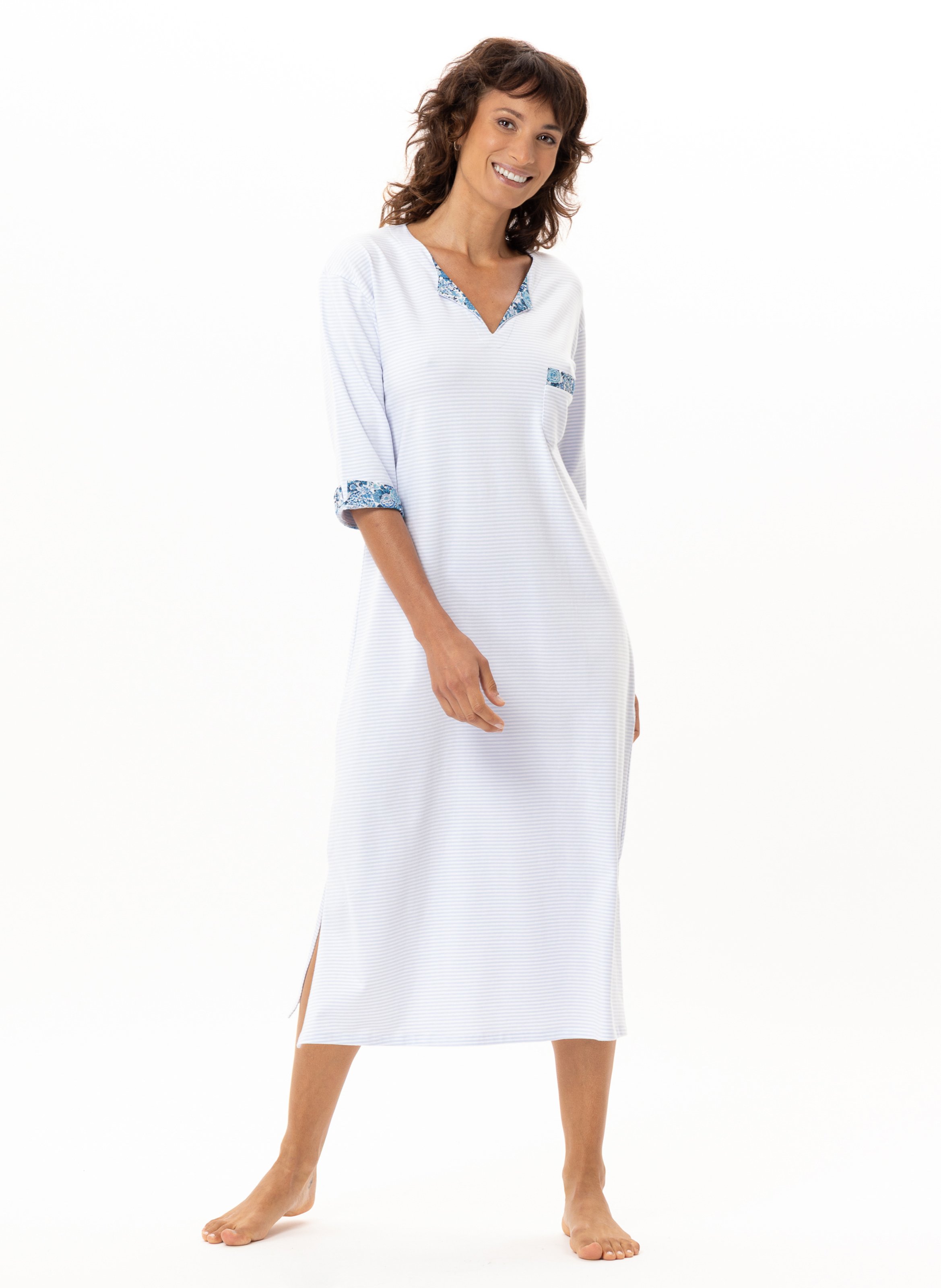 Chemise de nuit longue en coton GARDEN 211, LE CHAT