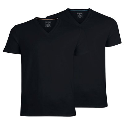Confezione da 2 t-shirts scollo a V cotone stretch ATHENA