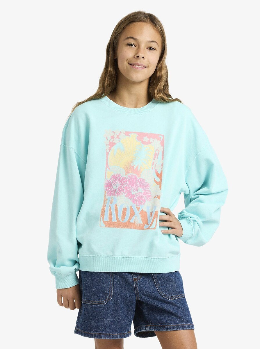 Printed Fleece Sweatshirt with Crew Neck, ROXY