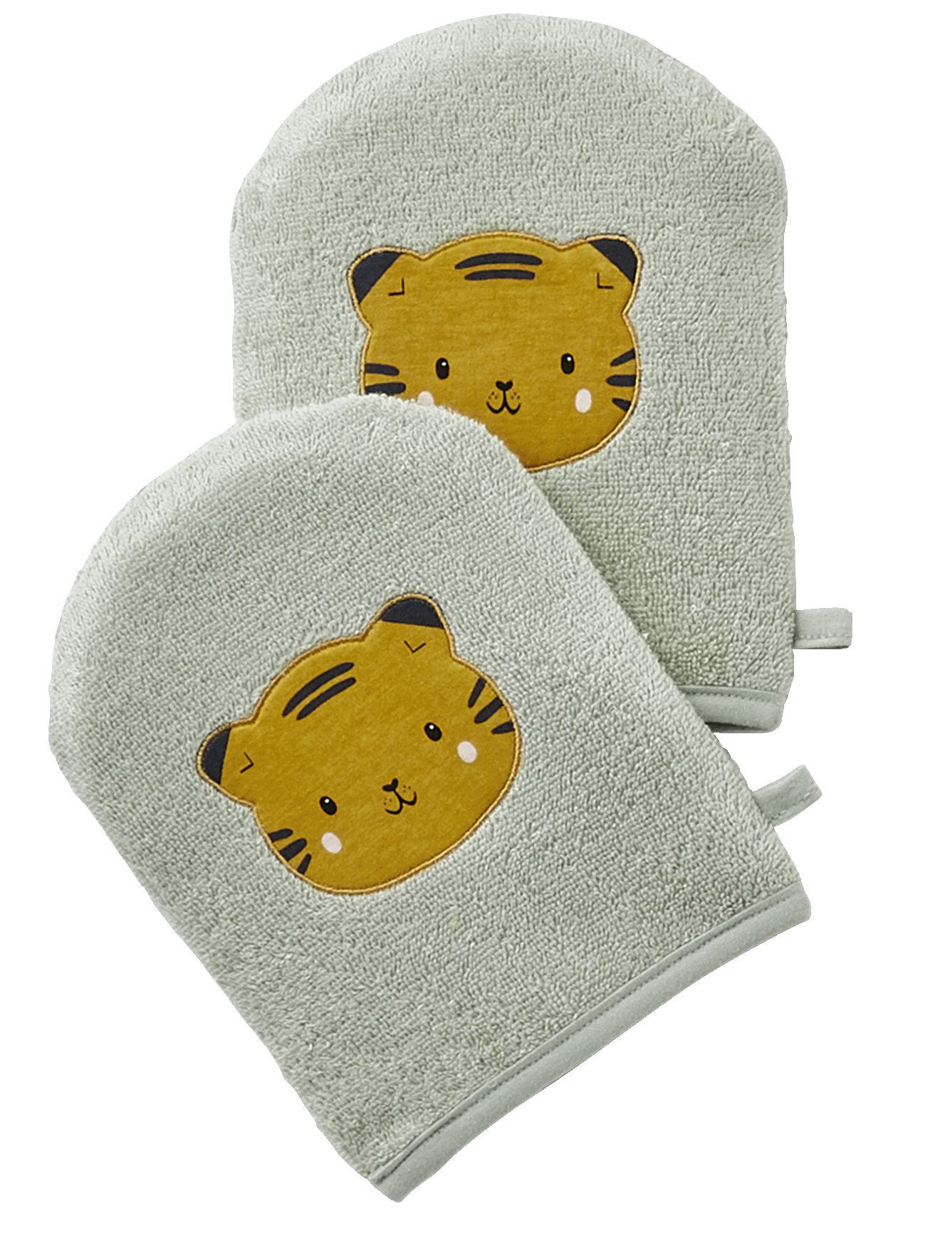 Lot de 2 gants de toilette Panda, VERTBAUDET